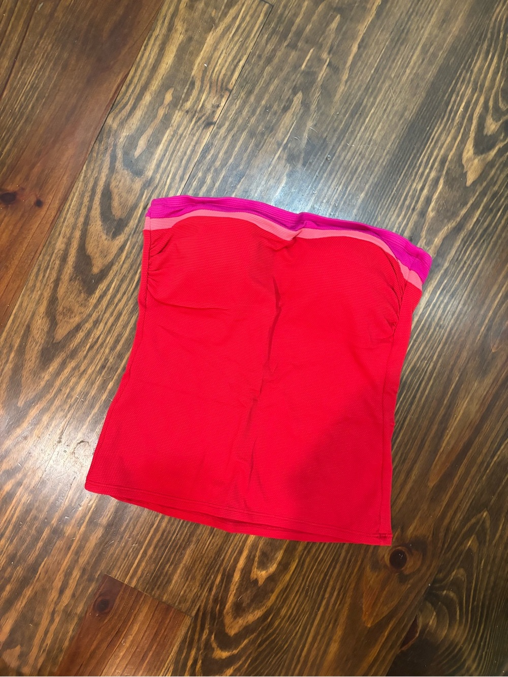 Tommy Bahama Hot Pink and Red Strapless Swim Top